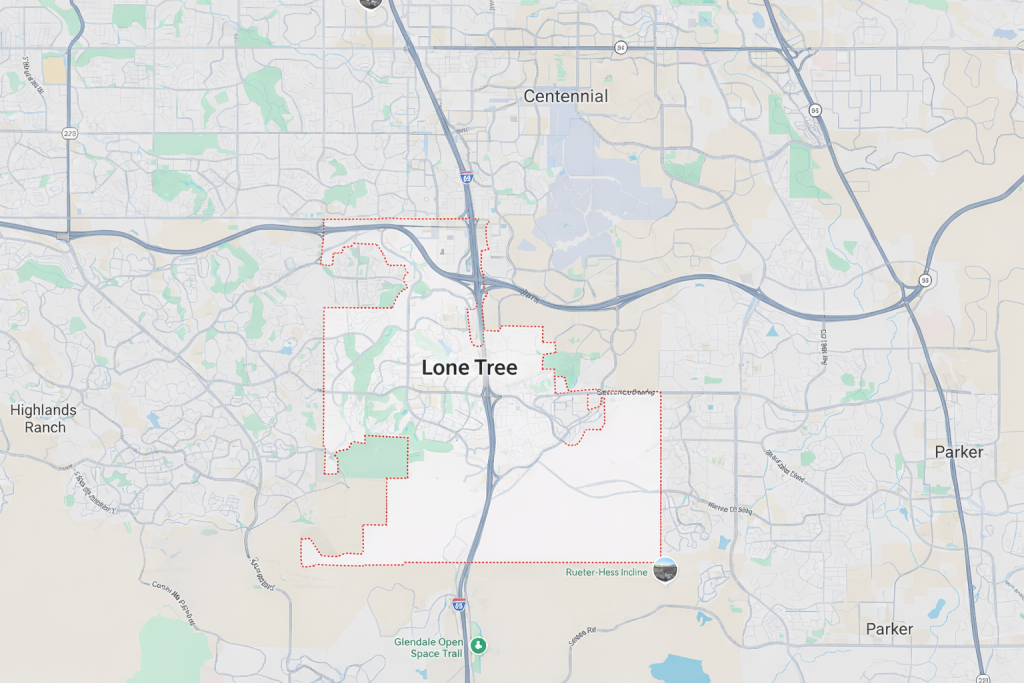 Map of Lone Tree Colorado,