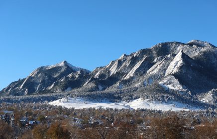 Flatirons,Mountains,After,Fall,Snowfall,,Boulder,,Colorado snowing minimal Colorado snowpack