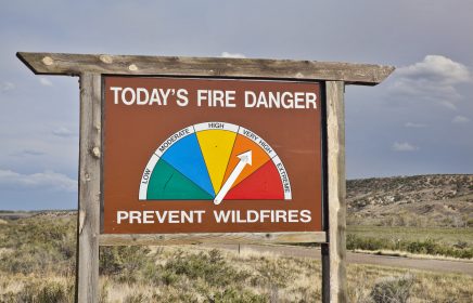 A sign showing a very high fire danger for the day, helping people to know when is wildfire season in colorado